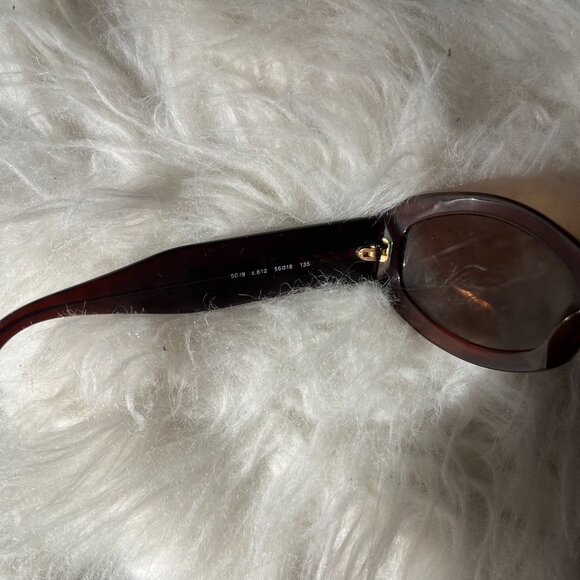 Vintage Chanel Brown Quilted Gold Logo Tile Sunglasses RARE - Picture 9 of 11